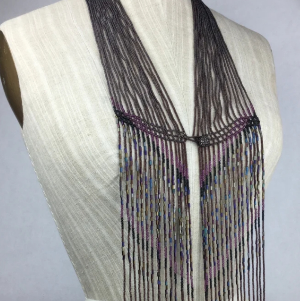 Hand Beaded Halter Necklace